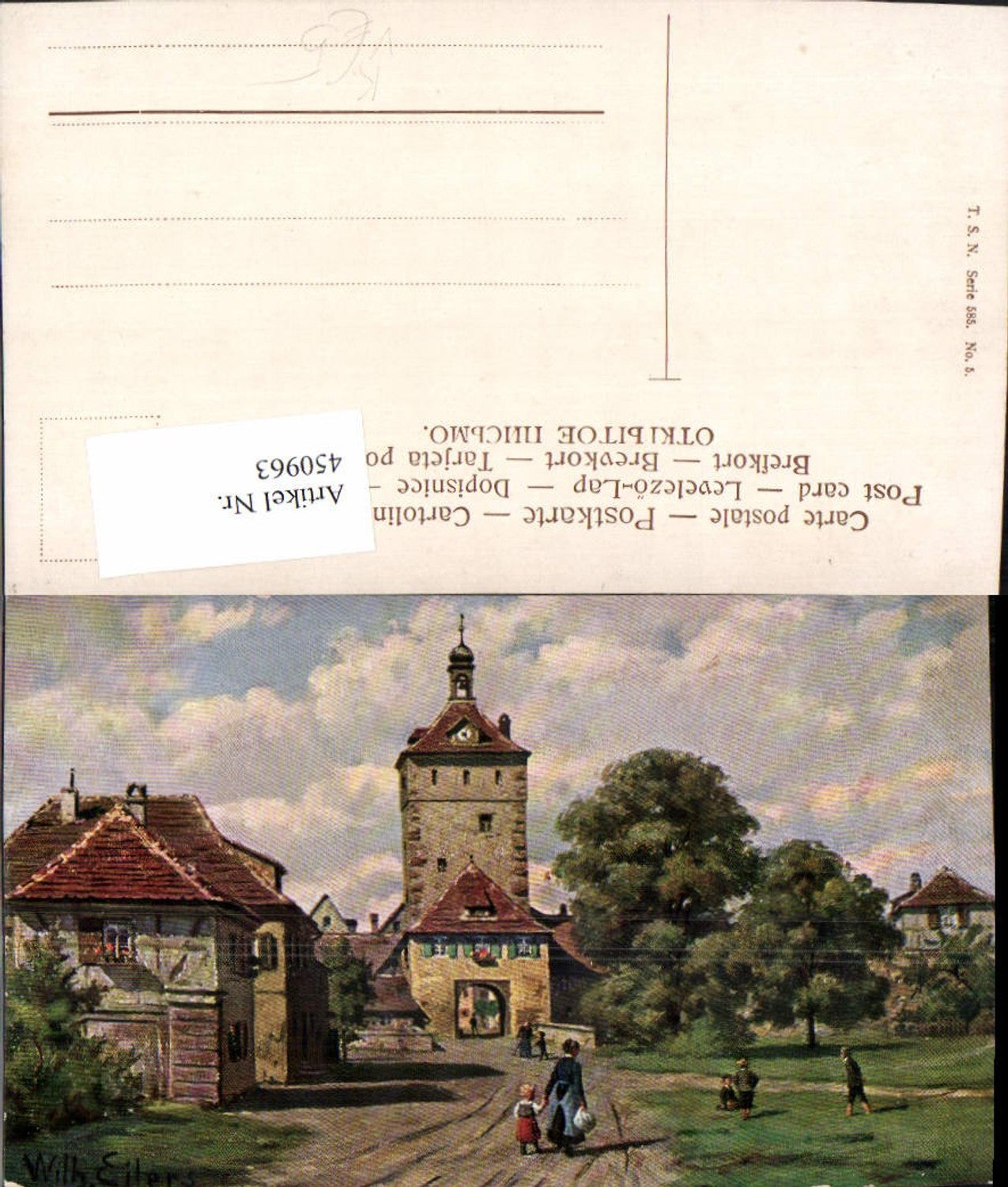 450963,Theo Stroefer 585/5 Künstler Wilhelm Eilers Stadt Tor Turm