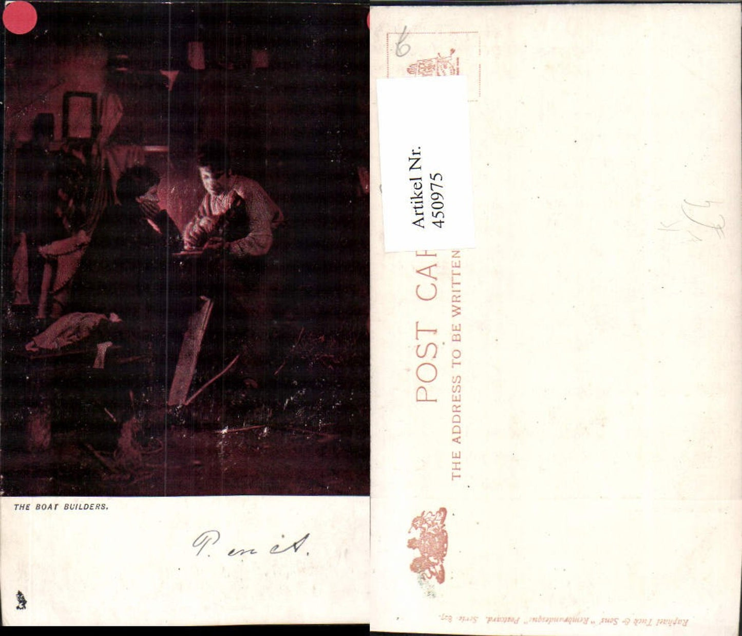 450975,Raphael Tuck & Sons 827 Künstlerkarte Rembrandesque Boat Builders Handwerker