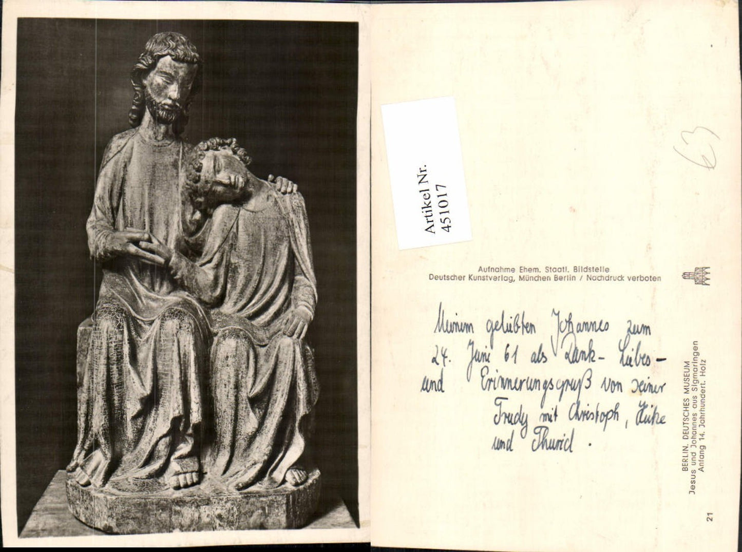 451017,Fotokunst Deutscher Kunstverlag 21 Berlin Deutsches Museum Jesus Johannes