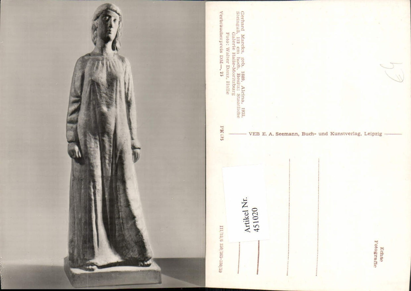 451020,Fotokunst Walter Danz Steinguß Statue pub E. A. Seemann Leipzig