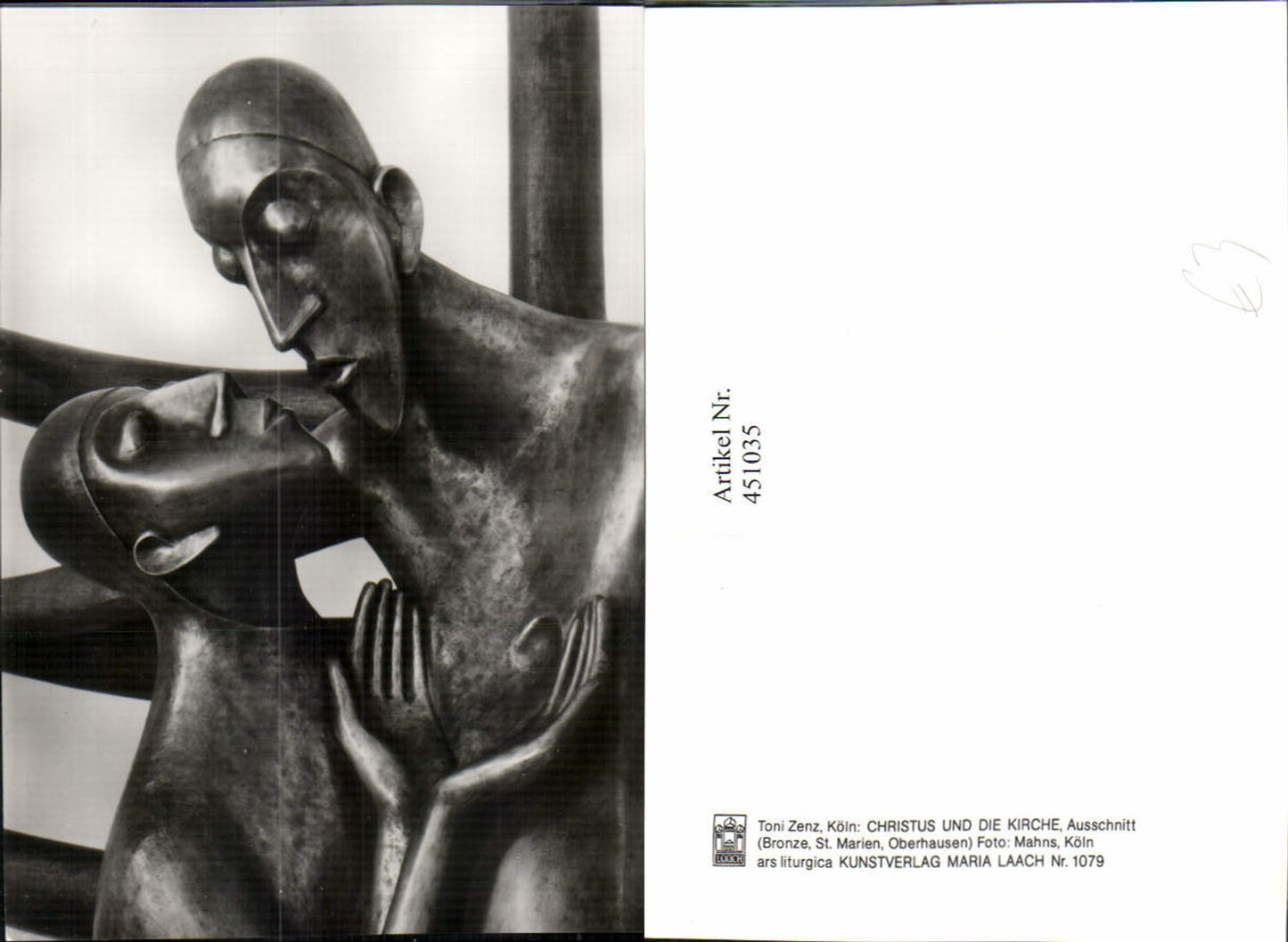 451035,Fotokunst Mahns Oberhausen Christus u. Kirche Statue pub Maria Laach 1079