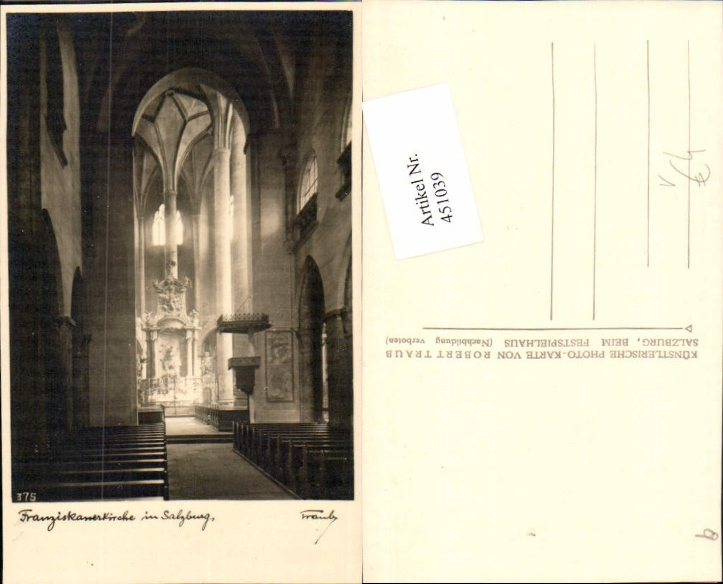 451039,Fotokunst Robert Traub 375 Salzburg Franziskanerkirche Kirche Innenansicht