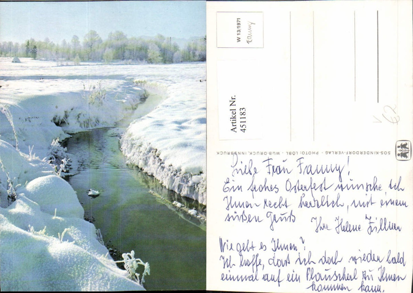 451183,SOS-Kinderdorf W13/1971 Winterlandschaft Bach