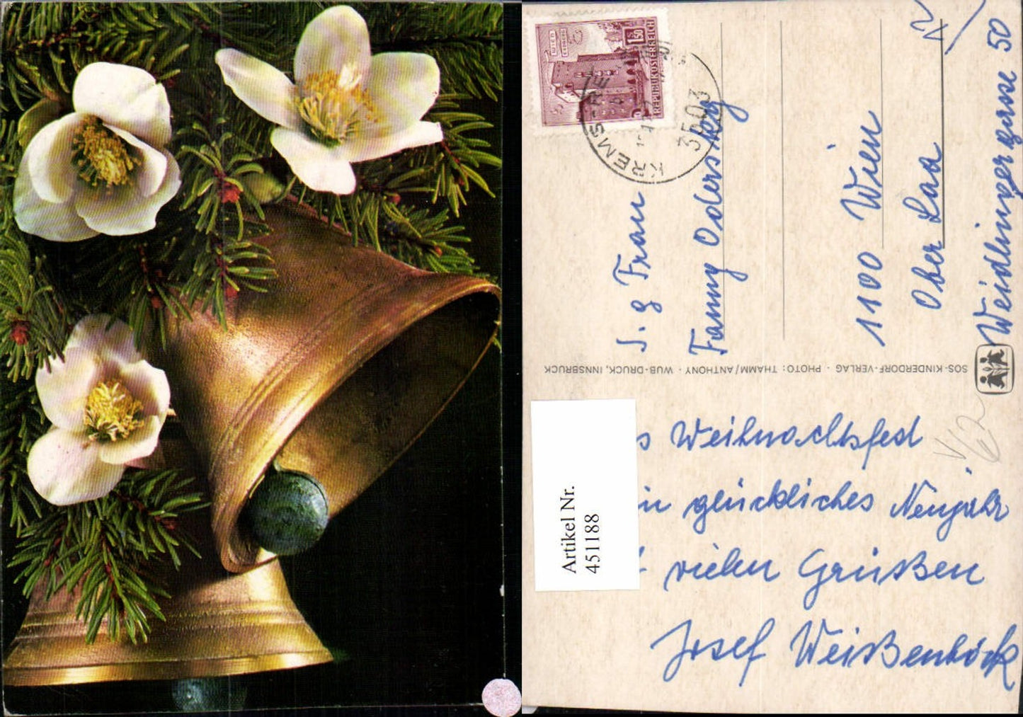 451188,SOS-Kinderdorf Weihnachten Glocken Blüten