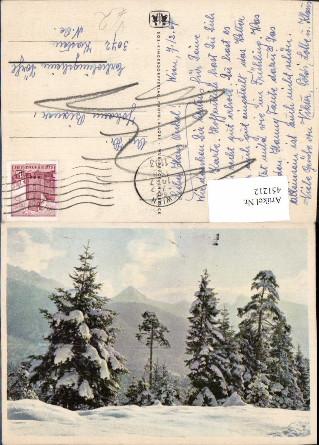 451212,SOS-Kinderdorf Winterlandschaft Bäume Bergkulisse