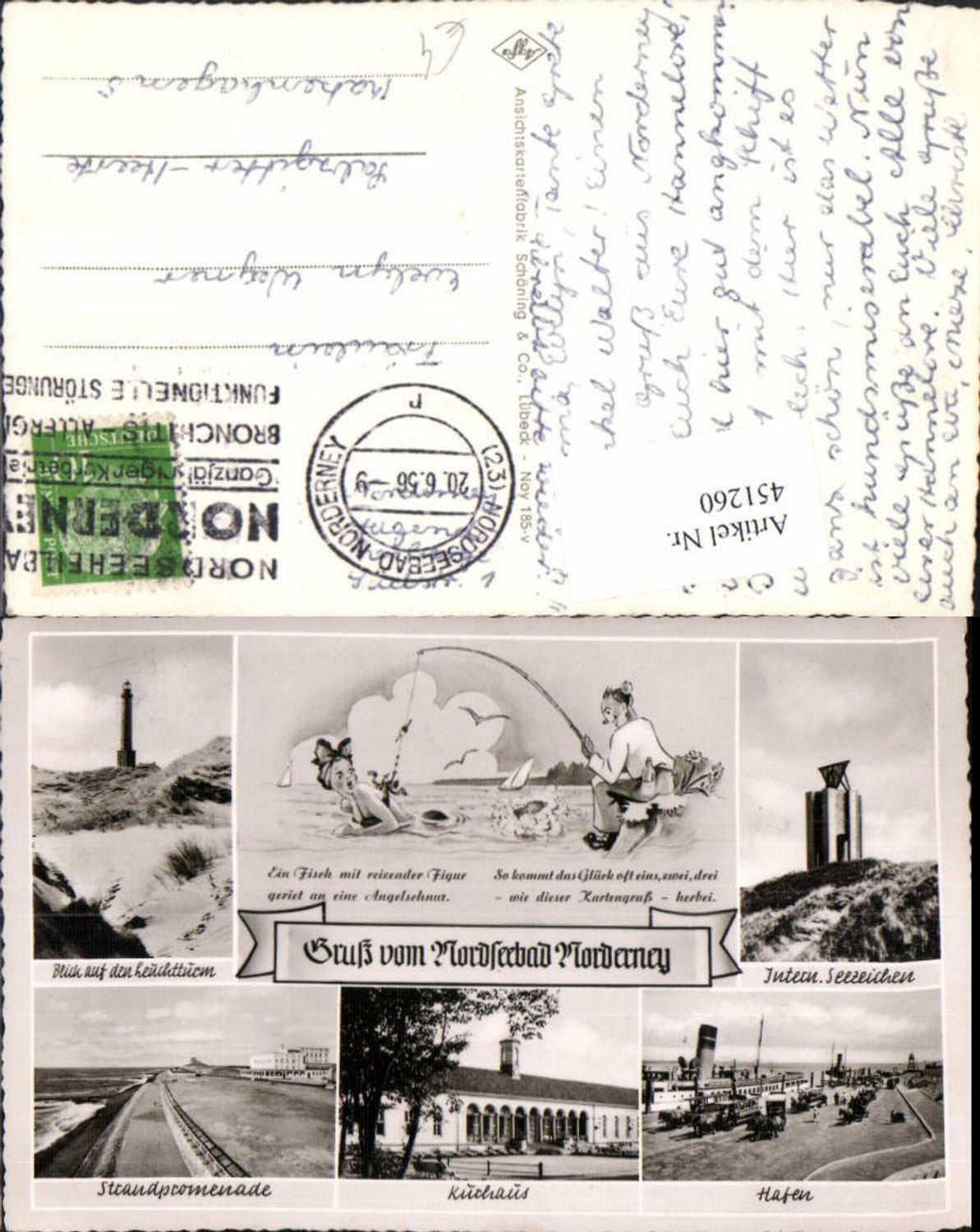 451260,Nordseebad Norderney Leuchtturm Strand Hafen Mehrbildkarte