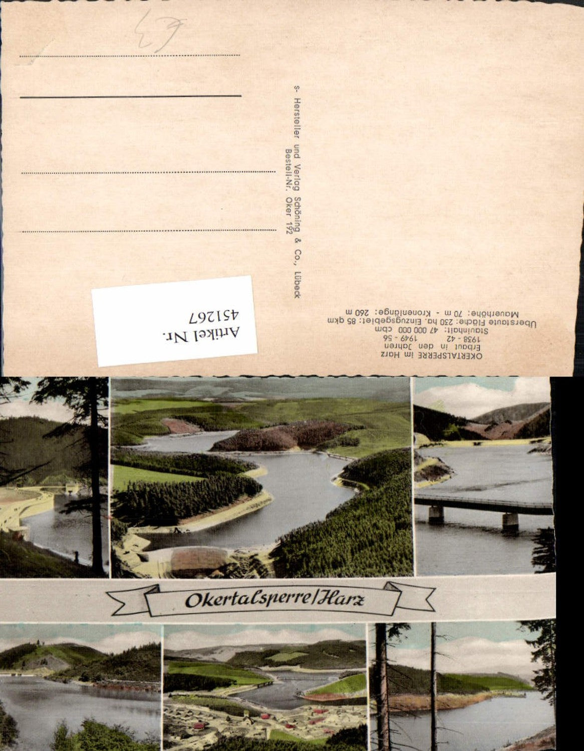 451267,Okertalsperre im Harz b. Altenau Stausee Brücke Mehrbildkarte