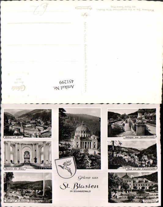 451299, St. Blasien in the Black Forest, Total View, Cathedral, Spa Gardens, Multi-view Map