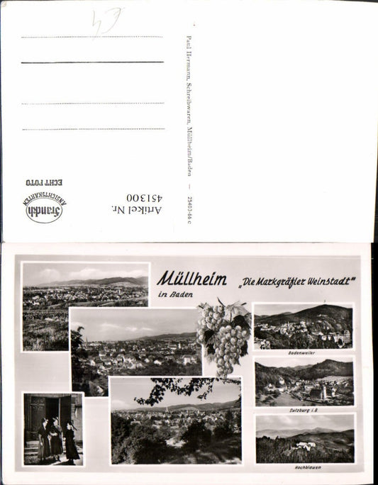 451300, Müllheim in Baden, Total Badenweiler Sulzburg, Multi-view postcard