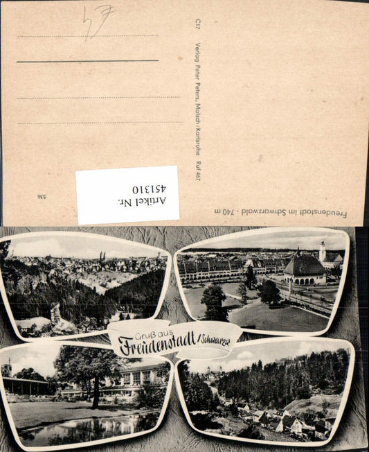 451310, Freudenstadt in the Black Forest, complete multi-view map