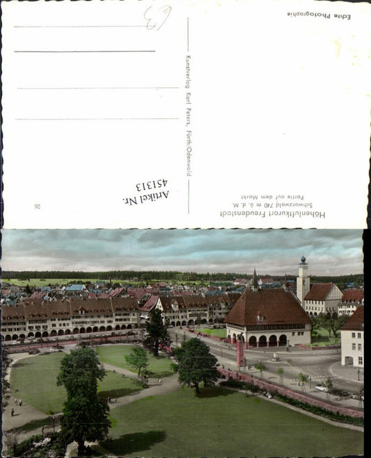 451313, Freudenstadt in the Black Forest, scene at the market square, town hall