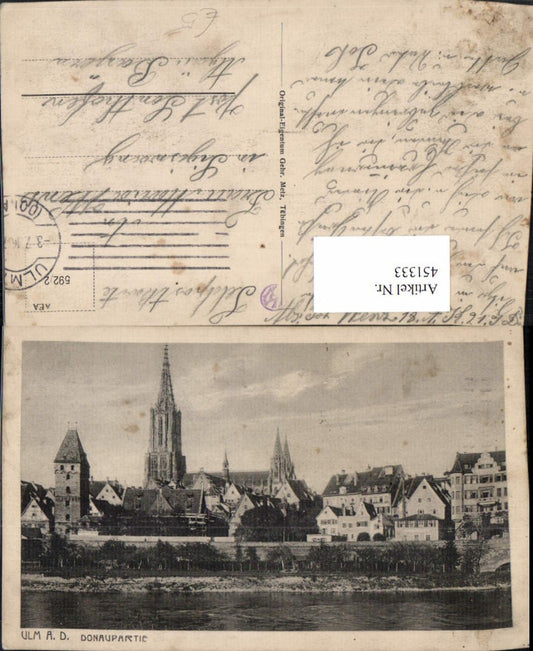 451333, Ulm an d. Danube Danube section Partial view of the cathedral