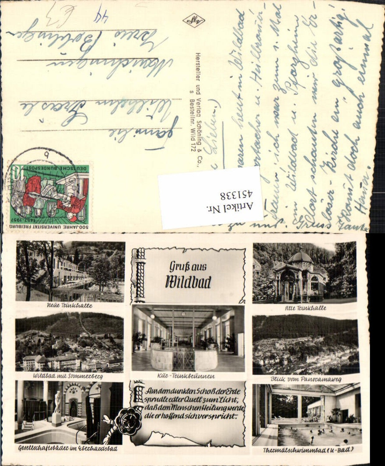 451338,Wildbad Totale Trinkhalle Schwimmbad Mehrbildkarte