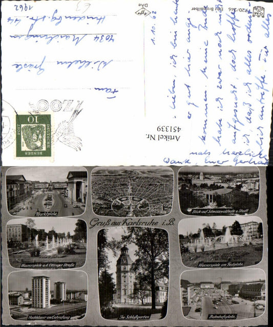 451339, Karlsruhe Total Market Square Water Features Castle Multi-view map