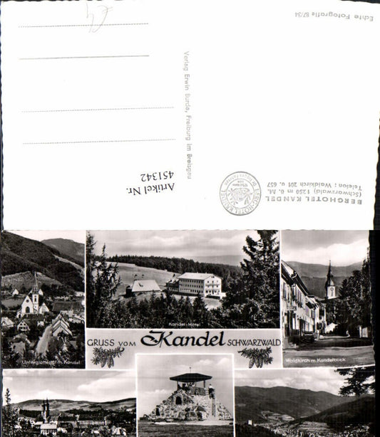 451342, Kandel in the Black Forest, Waldkirch, Total Kandel Pyramid, Multi-image postcard