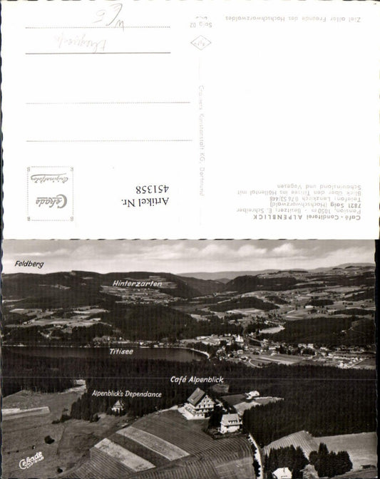 451358, Saig in the Black Forest, Cafe Alpenblick with Titisee, aerial view