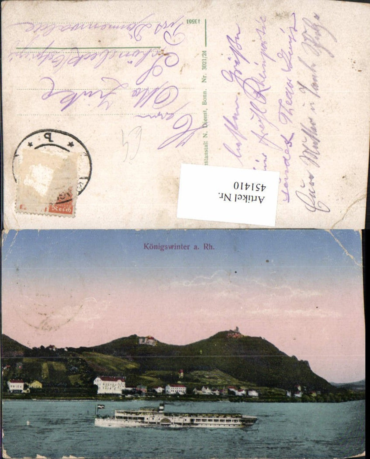 451410,Königswinter am Rhein Teilansicht Dampfer