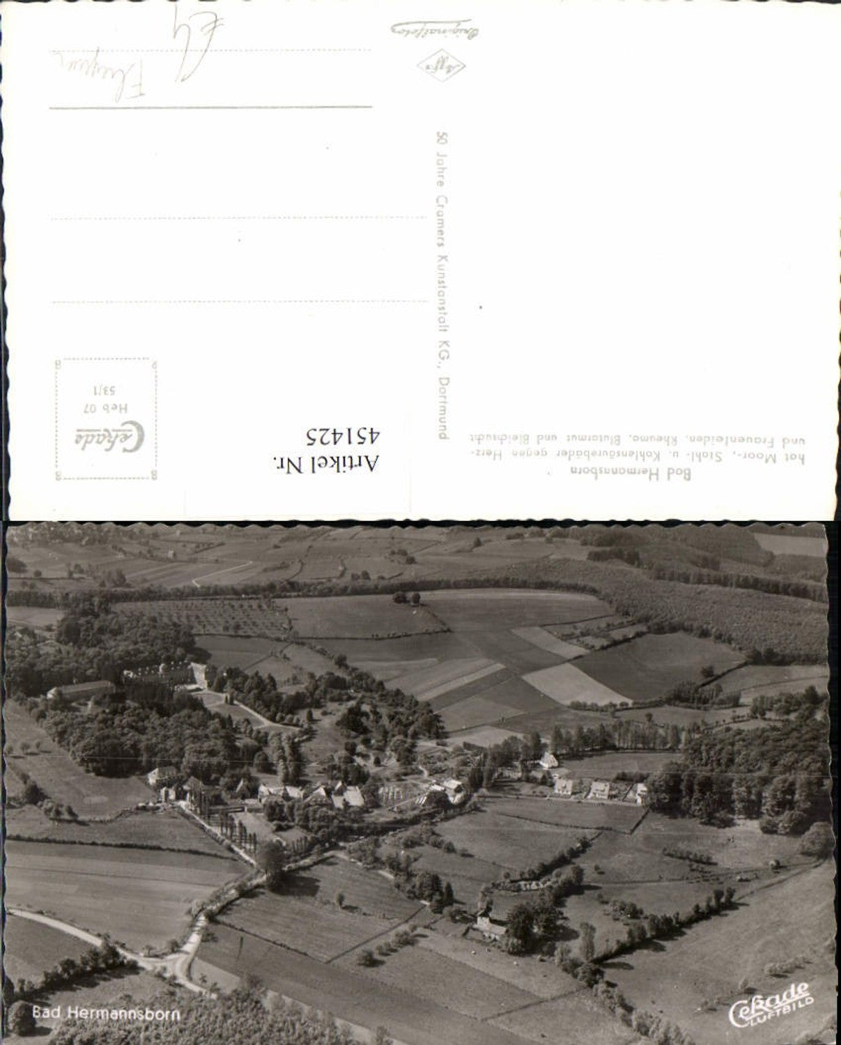 451425,Bad Hermannsborn b. Bad Driburg Totale Fliegeraufnahme