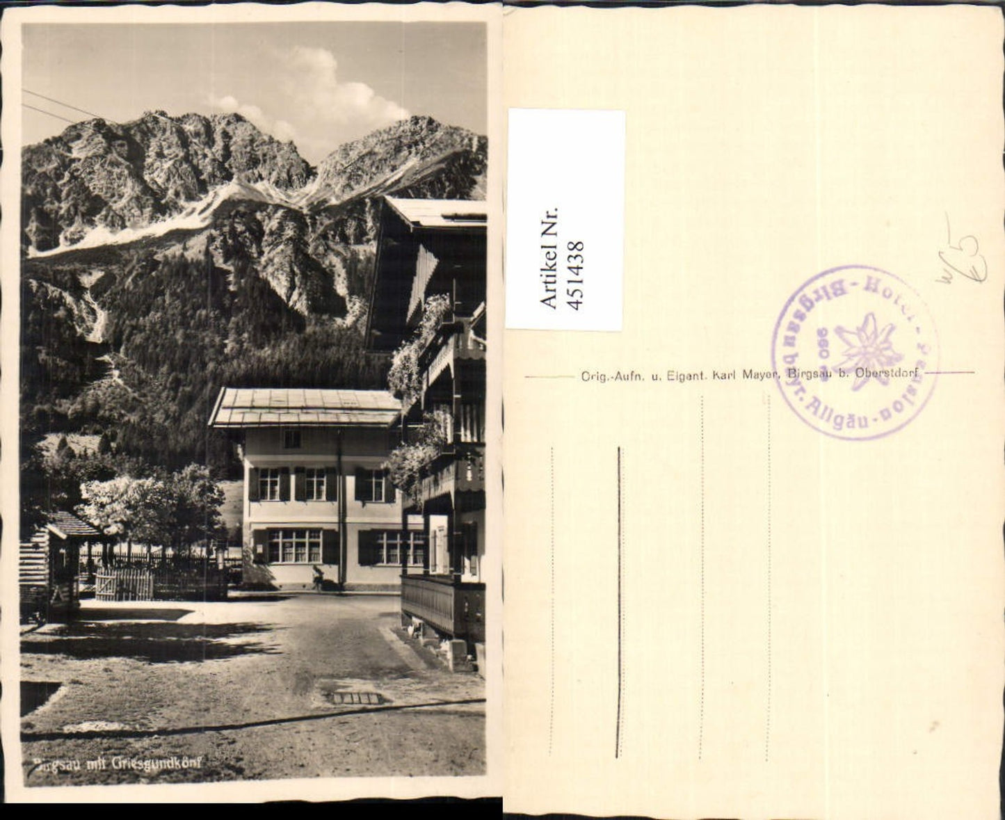 451438,Birgsau b. Oberstdorf m. Griesgundkopf Bergkulisse