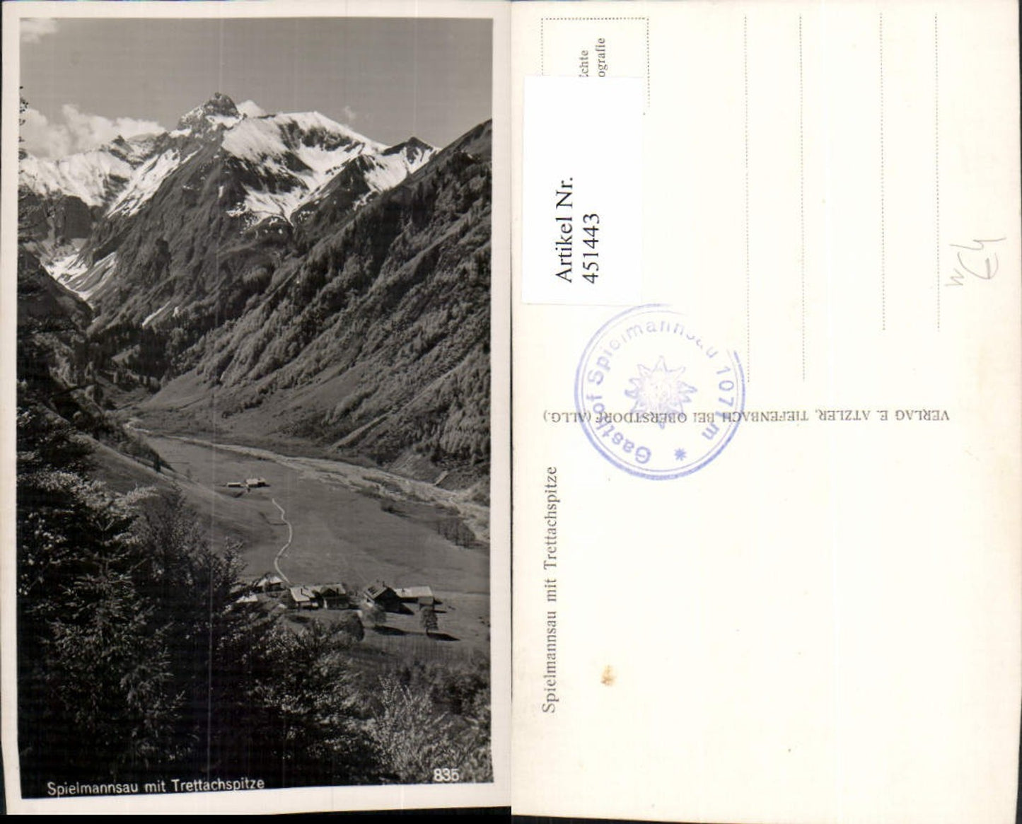 451443,Spielmannsau b. Oberstdorf m. Trettachspitze Bergkulisse
