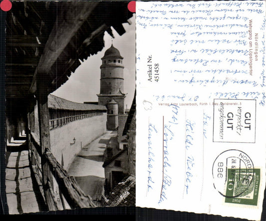 451458,Nördlingen Wehrgang am Löpsingertor Turm