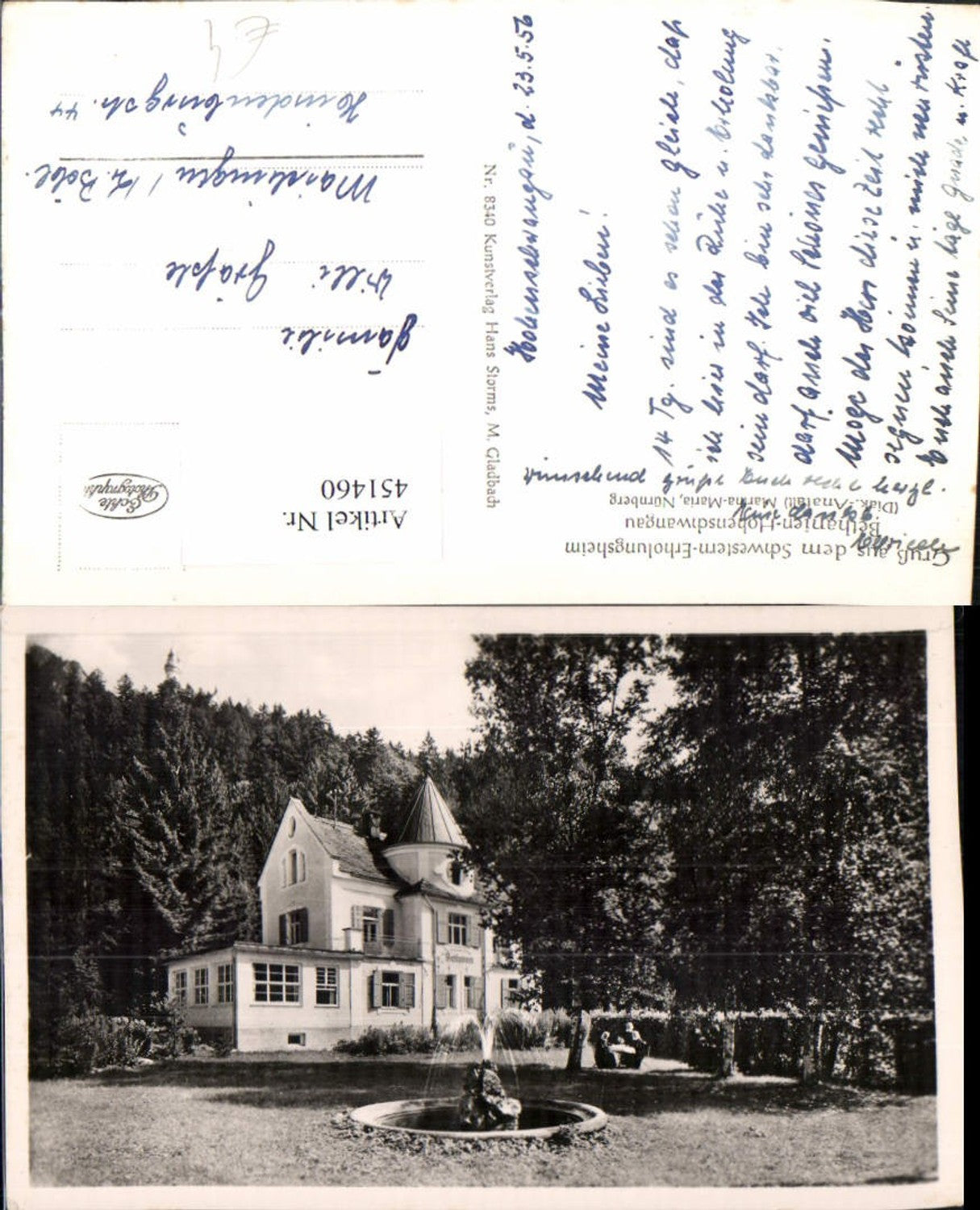 451460,Bethanien Hohenschwangau b. Füssen Schwestern-Erholungsheim