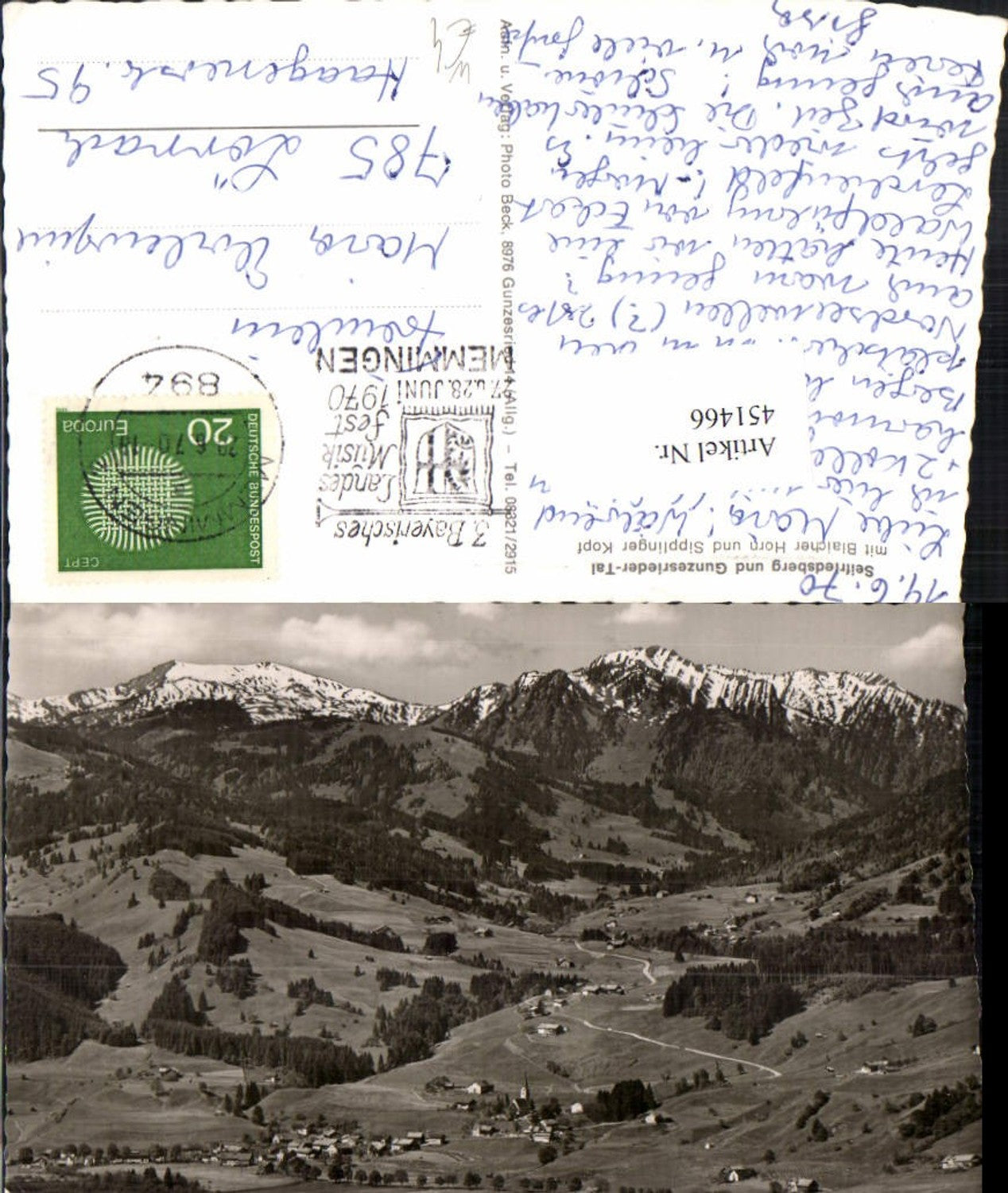451466, Seifriedsberg and Gunzesrieder Valley, overall view with Blaicher Horn mountain scenery