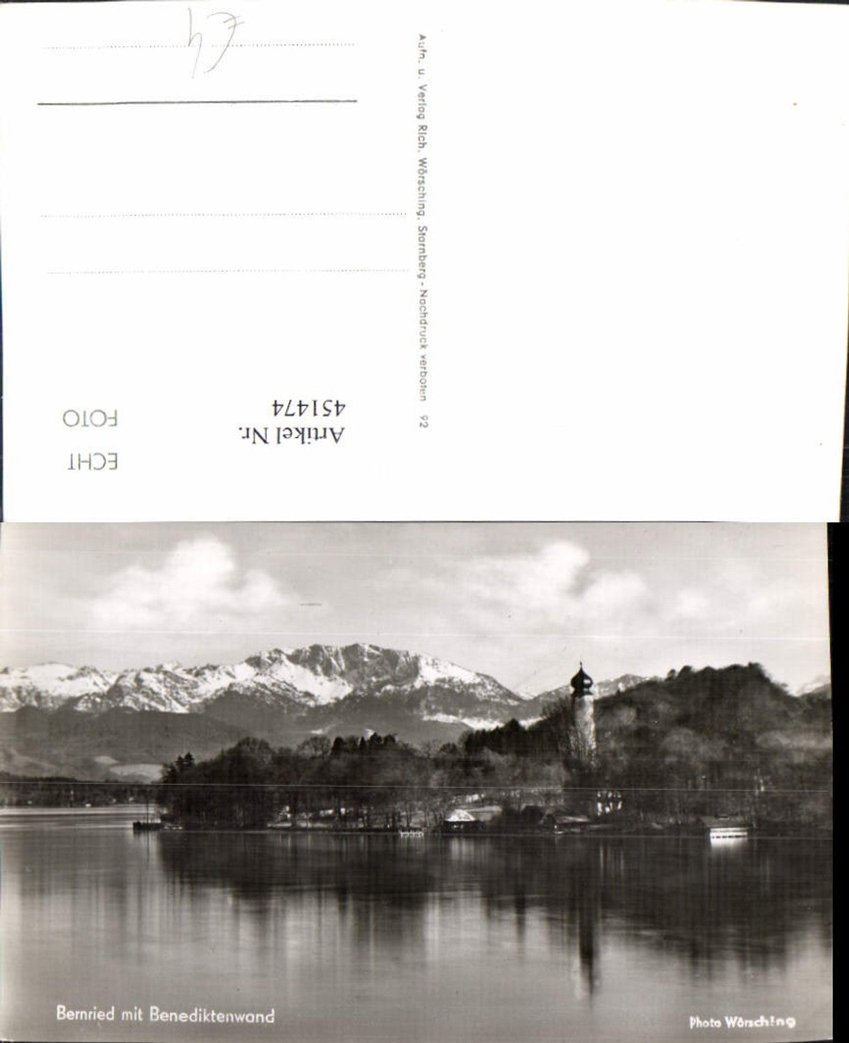 451474,Bernried am Starnberger See m. Benediktenwand Bergkulisse