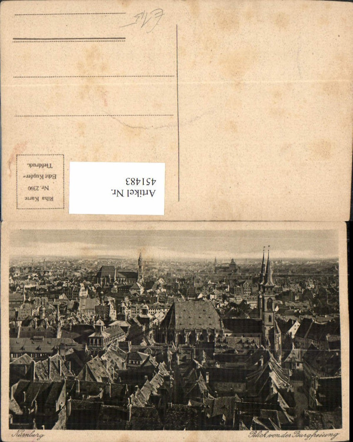 451483,Nürnberg Totale von d. Burgfreiung