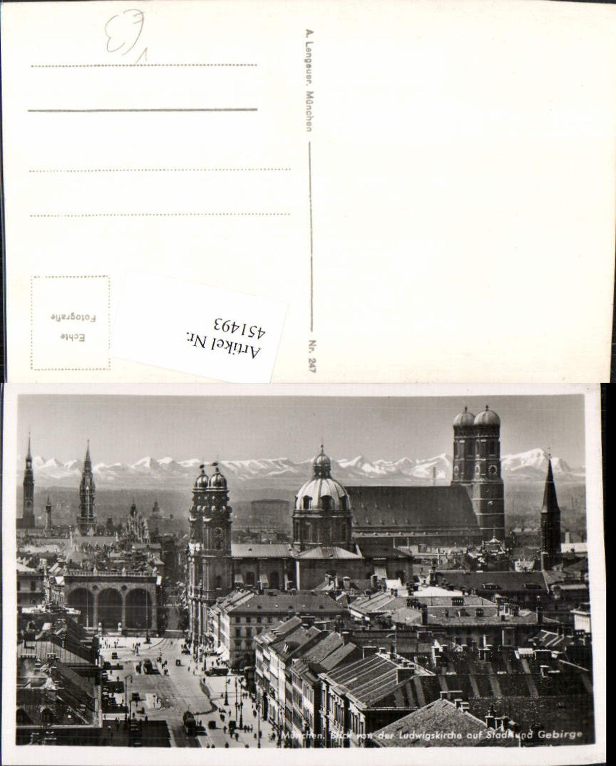 451493,München Teilansicht von d. Ludwigskirche Bergkulisse pub A. Lengauer 247