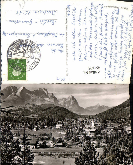451495,Krün Totale m. Zugspitze Bergkulisse
