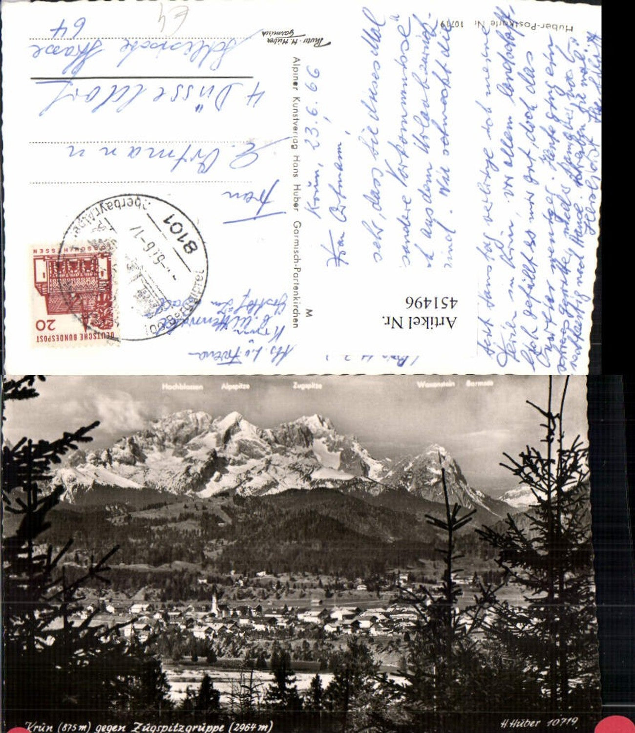 451496,Krün Totale geg. Zugspitzgruppe Bergkulisse