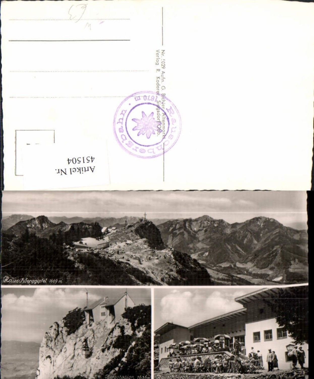 451504,Rauschberggipfel Berghaus Bergstation b. Ruhpolding Mehrbildkarte