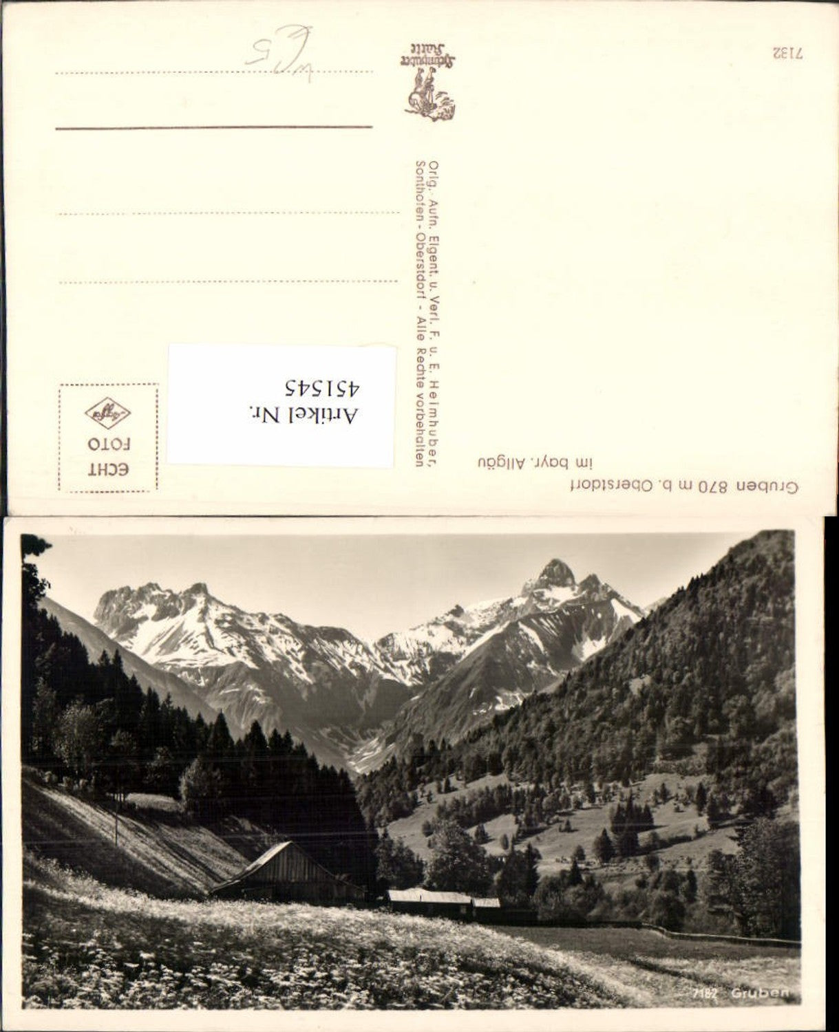 451545,Gruben b. Oberstdorf im Allgäu Bergkulisse