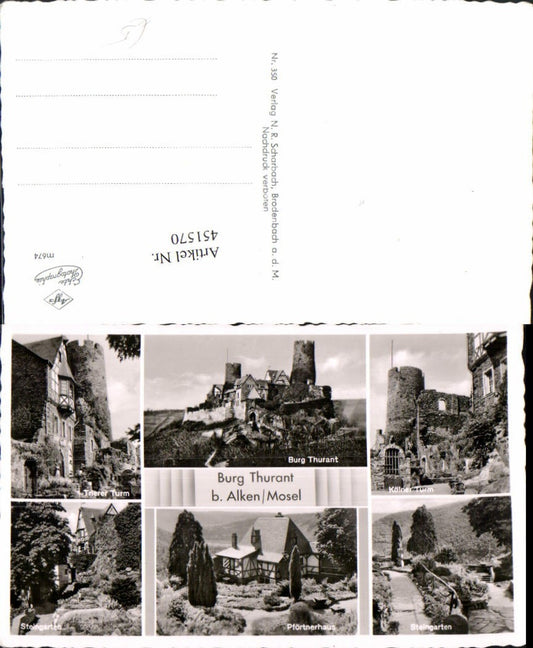 451570,Burg Thurant b. Alken an d. Mosel Steingarten Turm Mehrbildkarte