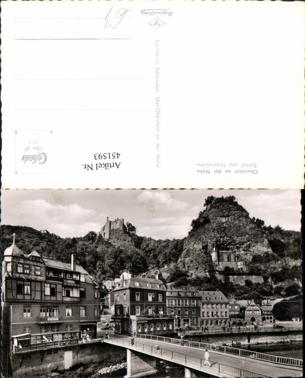 451593,Oberstein an d. Nahe Schloss u. Felsenkirche Brücke