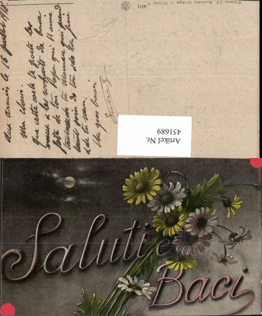 451689, Artist AK Saluti e Baci Flowers Moonlight