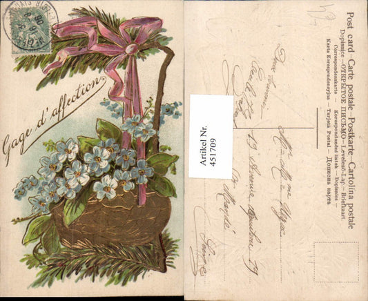 451709,Präge Künstler Litho Goldverzierung Gage affection Blumen Schleife