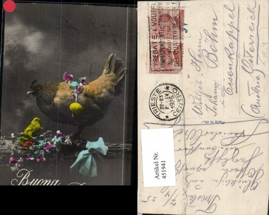 451941,Ostern Huhn Küken Palmkätzchen Blumen