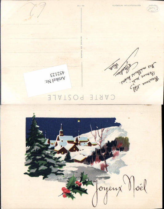 452123,Künstler AK Weihnachten Landschaft Dorf Winterbild