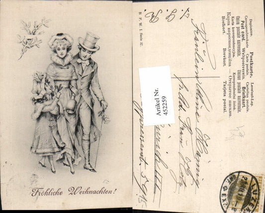 452259,Künstler AK Weihnachten Familie Mutter Kind