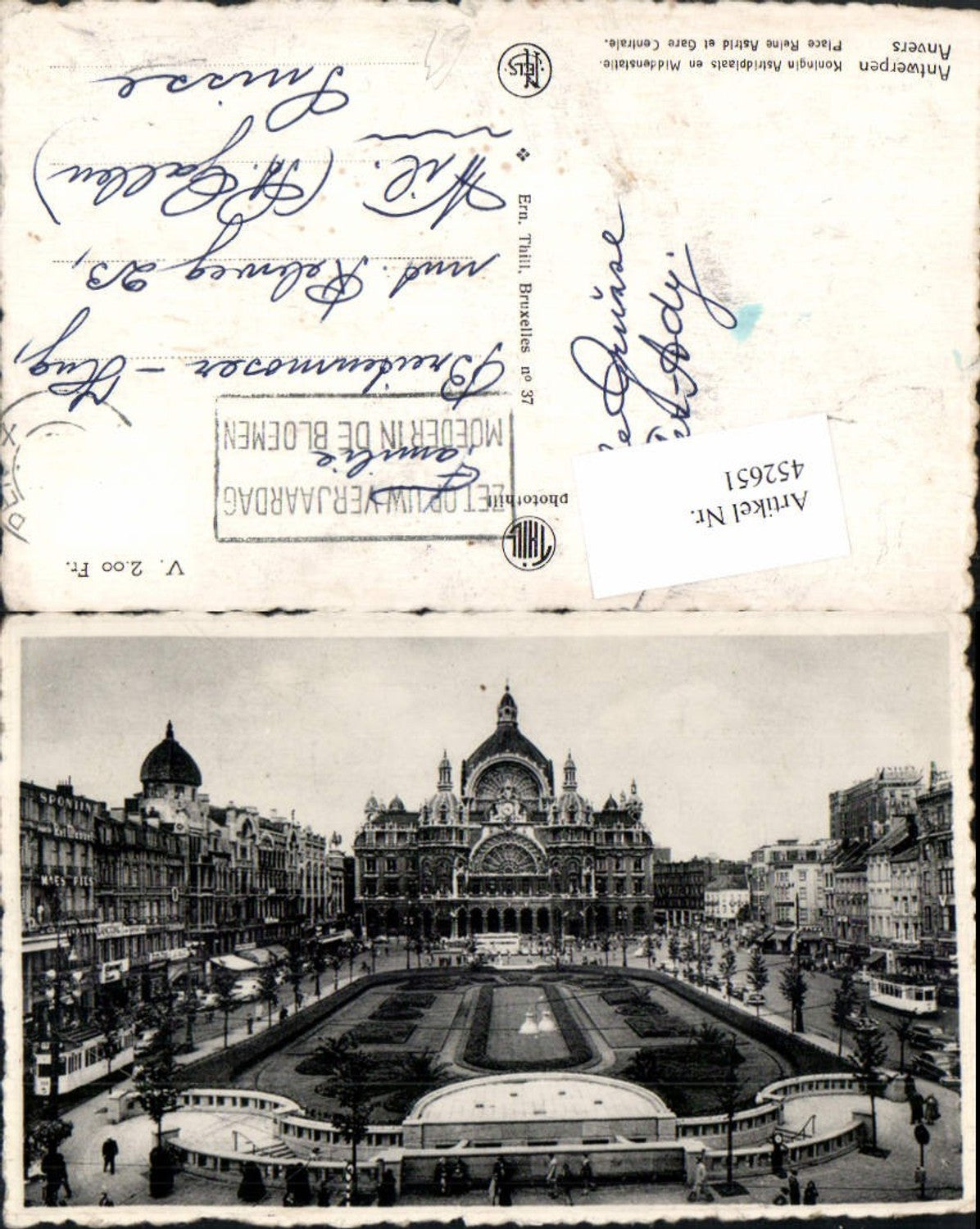 452651,Belgium Antwerpen Anvers Place Reine Astrid et Gare Centrale Bahnhof