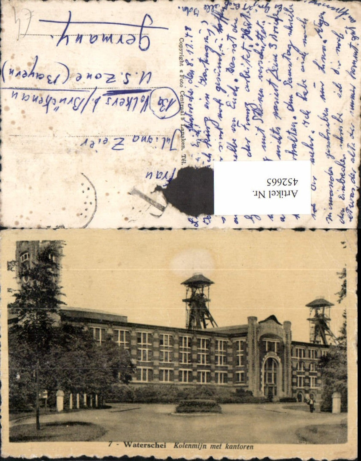 452665,Belgium Waterschei Kolenmijn met kantoren Kohlemine Gebäude