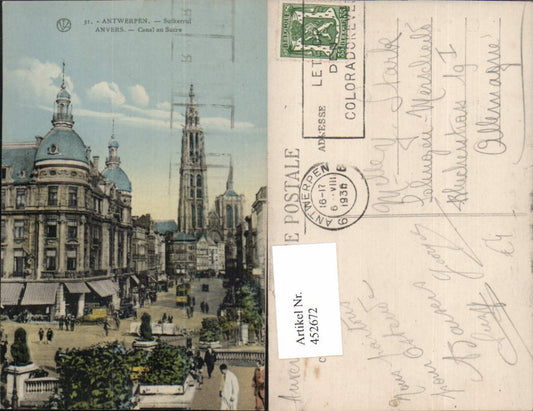 452672,Belgium Antwerpen Anvers Canal au Sucre Straße Kirche