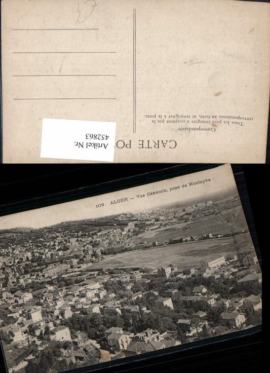 452863,Algeria Alger Algier Vue Generale prise de Mustapha Totale
