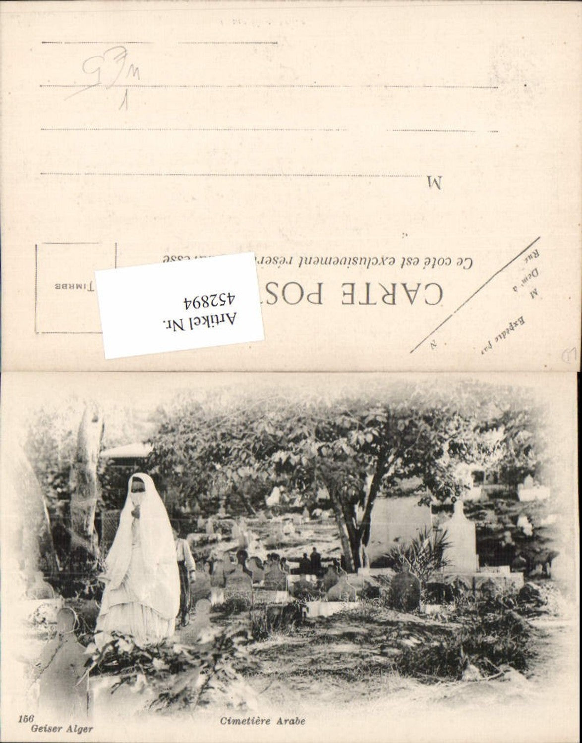 452894,Algeria Alger Algier Cimetiere Arabe Friedhof Volkstyp pub Geiser 156