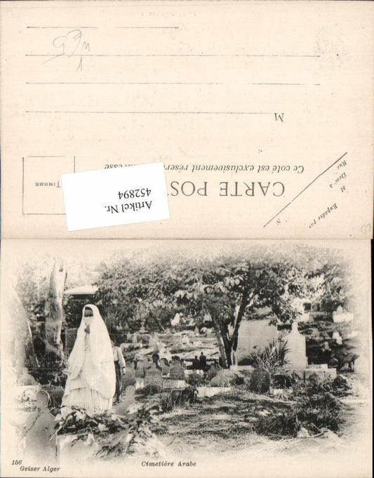 452894,Algeria Alger Algier Cimetiere Arabe Friedhof Volkstyp pub Geiser 156