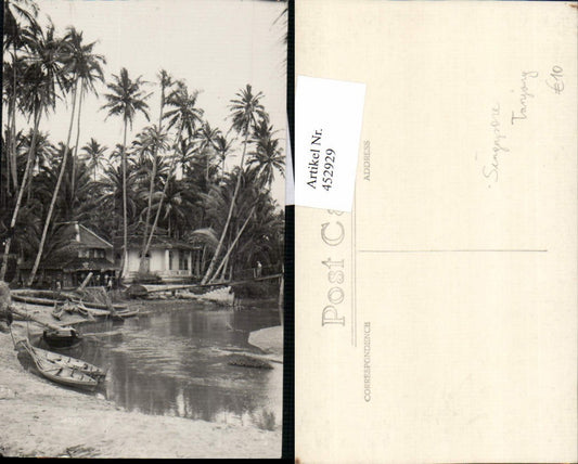452929,Singapore Tanjong Fluss Boote Palmen