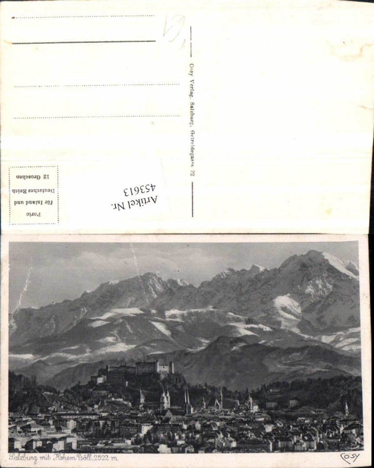 453613,Salzburg Totale m. Festung geg. Hohen Göll Bergkulisse pub Cosy
