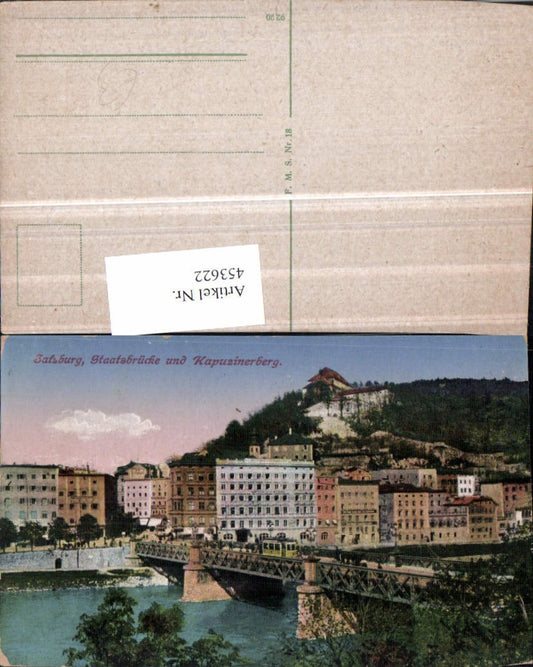 453622,Salzburg Teilansicht Staatsbrücke Brücke u. Kapuzinerberg